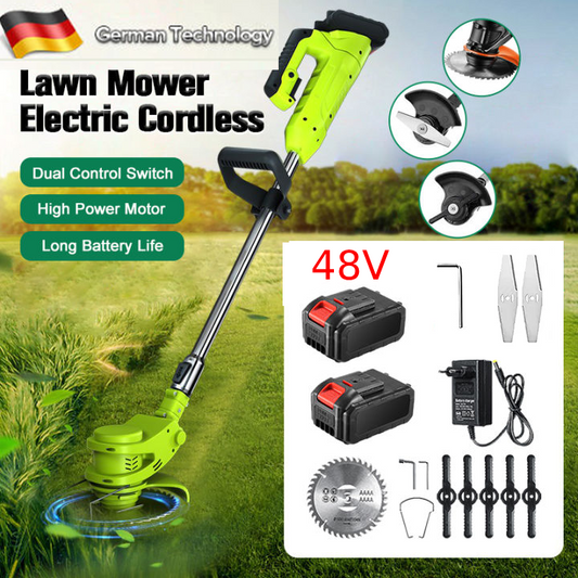 آلة تشذيب 48V الألمانية كتخدم بلا اسلاك وكتنقّي الجردة فـ 10 دقائق